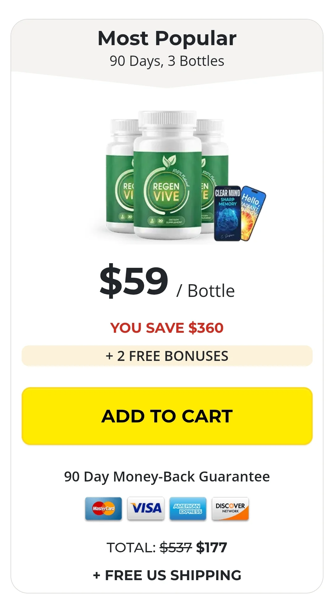 RegenVive 3 bottle price