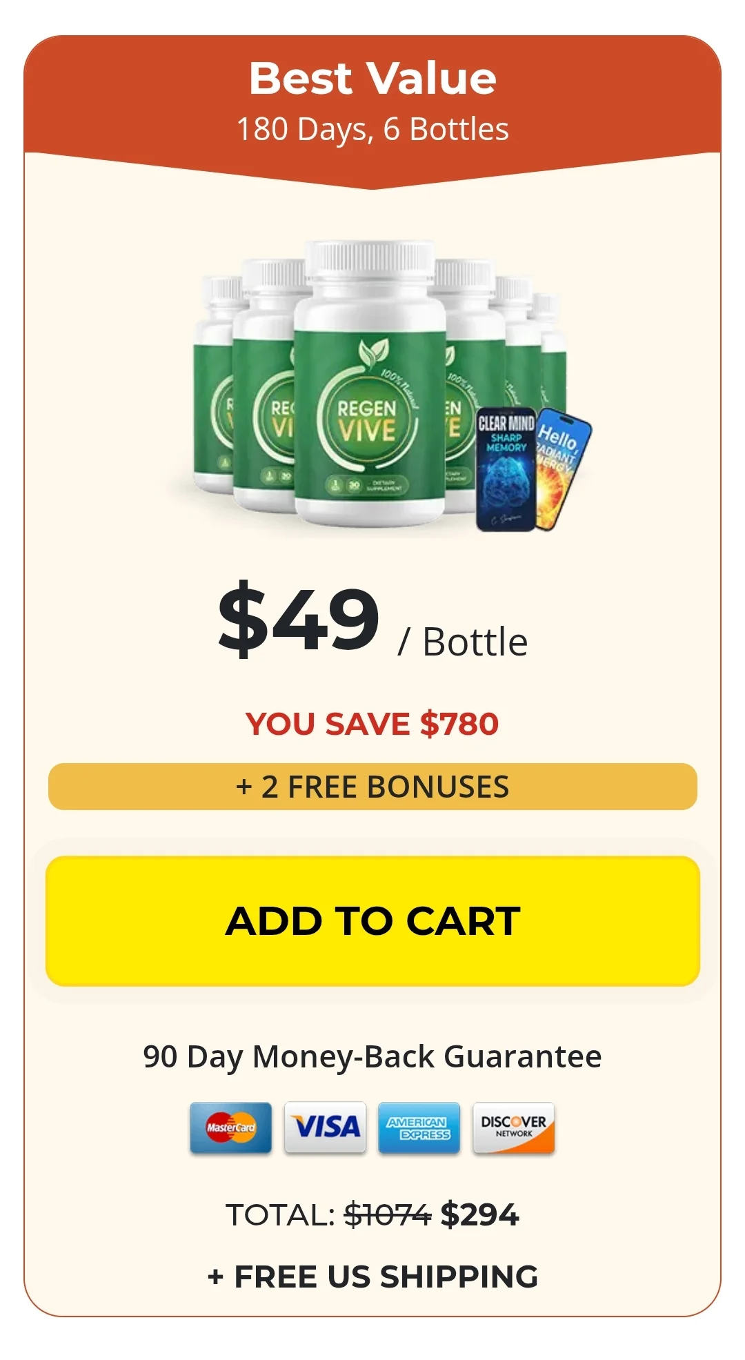 RegenVive 6 bottle price 